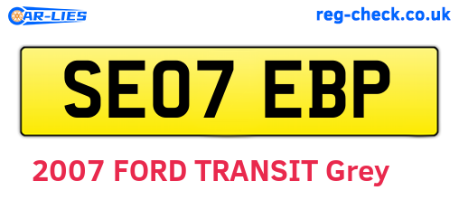 SE07EBP are the vehicle registration plates.
