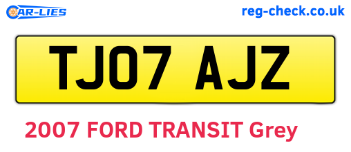 TJ07AJZ are the vehicle registration plates.