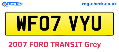 WF07VYU are the vehicle registration plates.