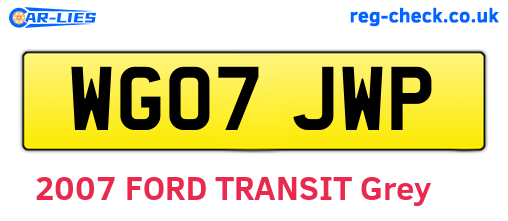 WG07JWP are the vehicle registration plates.