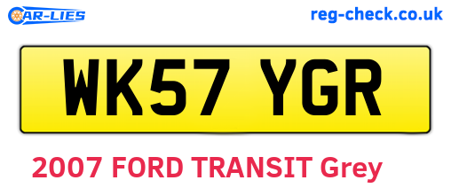 WK57YGR are the vehicle registration plates.