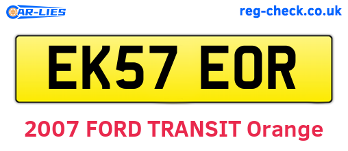 EK57EOR are the vehicle registration plates.