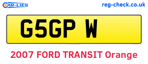 G5GPW are the vehicle registration plates.