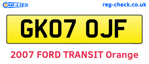 GK07OJF are the vehicle registration plates.