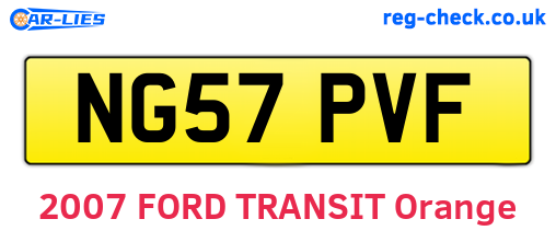 NG57PVF are the vehicle registration plates.