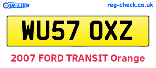 WU57OXZ are the vehicle registration plates.