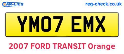 YM07EMX are the vehicle registration plates.