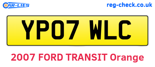 YP07WLC are the vehicle registration plates.