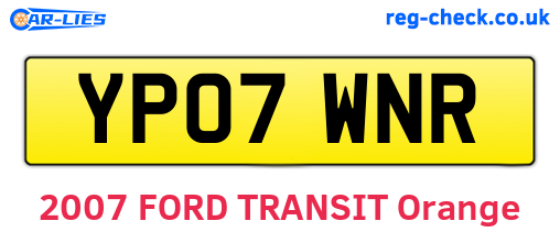 YP07WNR are the vehicle registration plates.