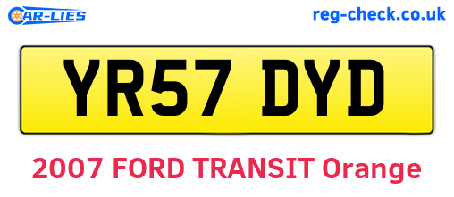 YR57DYD are the vehicle registration plates.