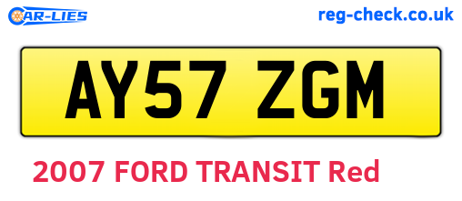 AY57ZGM are the vehicle registration plates.