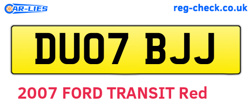 DU07BJJ are the vehicle registration plates.
