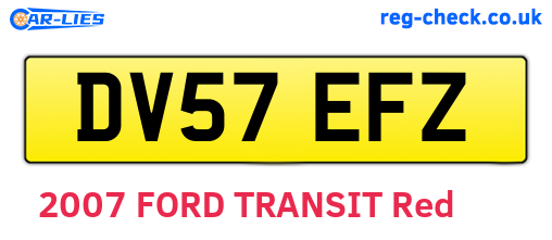 DV57EFZ are the vehicle registration plates.