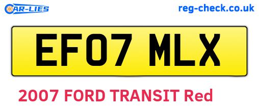EF07MLX are the vehicle registration plates.