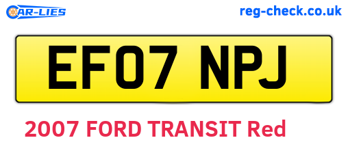 EF07NPJ are the vehicle registration plates.