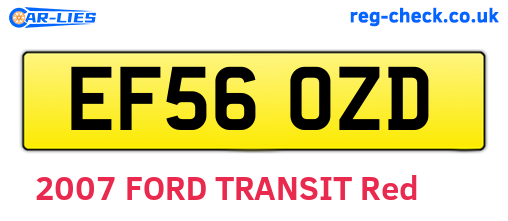 EF56OZD are the vehicle registration plates.
