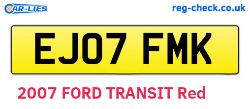 EJ07FMK are the vehicle registration plates.