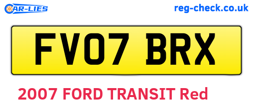 FV07BRX are the vehicle registration plates.