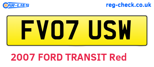 FV07USW are the vehicle registration plates.
