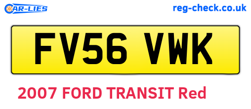 FV56VWK are the vehicle registration plates.