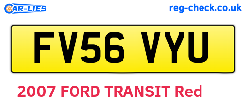 FV56VYU are the vehicle registration plates.