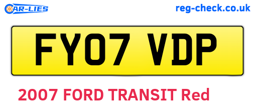 FY07VDP are the vehicle registration plates.