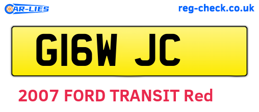 G16WJC are the vehicle registration plates.