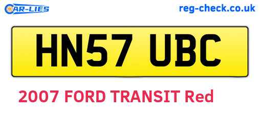 HN57UBC are the vehicle registration plates.