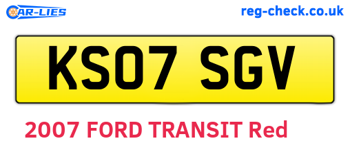 KS07SGV are the vehicle registration plates.