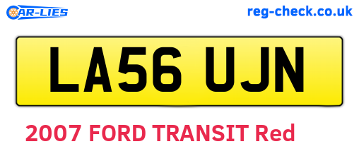 LA56UJN are the vehicle registration plates.