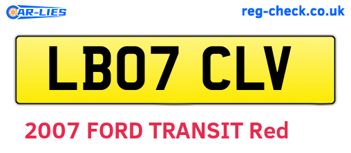 LB07CLV are the vehicle registration plates.