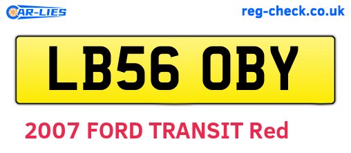 LB56OBY are the vehicle registration plates.