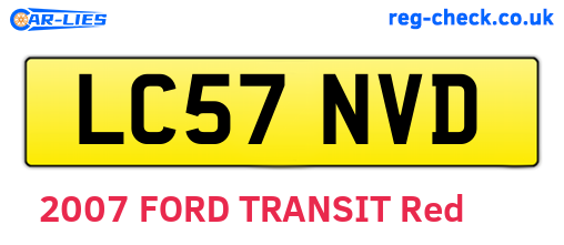 LC57NVD are the vehicle registration plates.