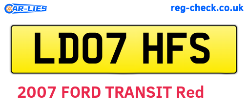 LD07HFS are the vehicle registration plates.