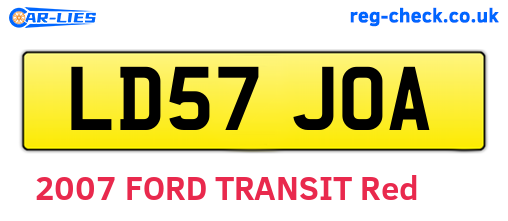 LD57JOA are the vehicle registration plates.