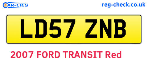 LD57ZNB are the vehicle registration plates.