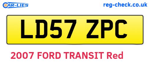 LD57ZPC are the vehicle registration plates.