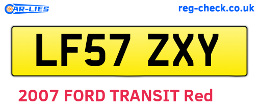 LF57ZXY are the vehicle registration plates.