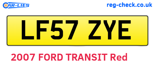 LF57ZYE are the vehicle registration plates.