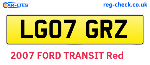 LG07GRZ are the vehicle registration plates.