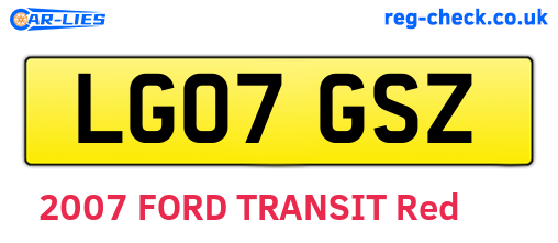 LG07GSZ are the vehicle registration plates.