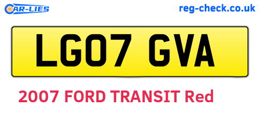 LG07GVA are the vehicle registration plates.