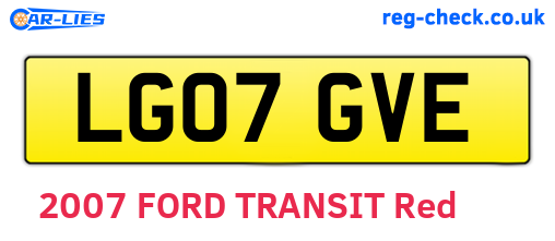 LG07GVE are the vehicle registration plates.