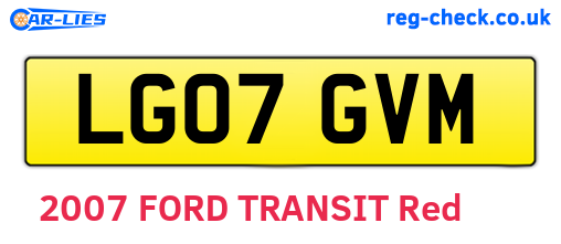 LG07GVM are the vehicle registration plates.