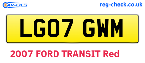 LG07GWM are the vehicle registration plates.