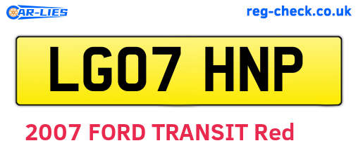 LG07HNP are the vehicle registration plates.