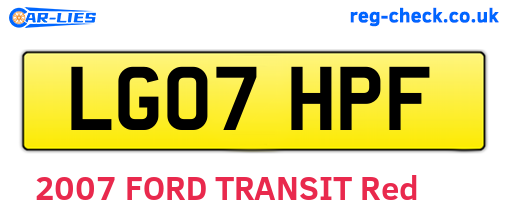 LG07HPF are the vehicle registration plates.