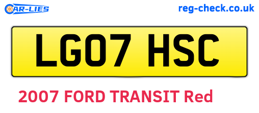 LG07HSC are the vehicle registration plates.