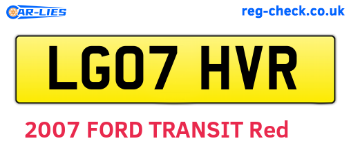 LG07HVR are the vehicle registration plates.