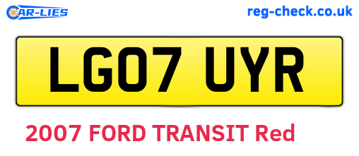 LG07UYR are the vehicle registration plates.